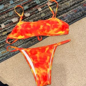 Orange and red bikini
